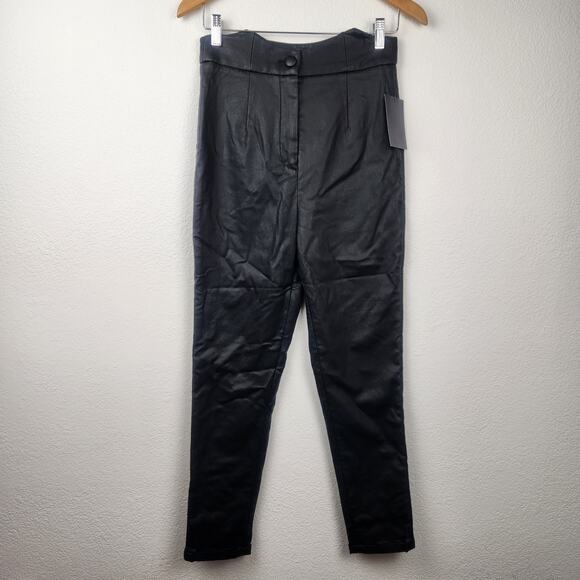 Retrofete Tally Pant in Black Faux Leather Size Medium NWT - Picture 2 of 11